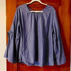 Striped Shirt with Angel Win Tied Sleeves